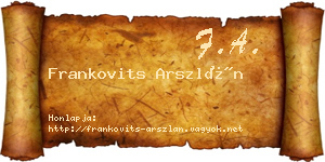 Frankovits Arszlán névjegykártya